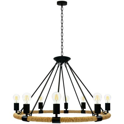 LED Lustra ar ķēdi ROPE ARTHUR 8xE27/6W/230V
