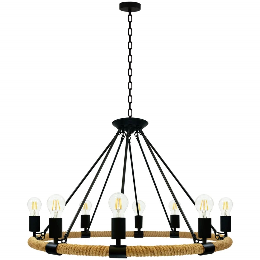 LED Lustra ar ķēdi ROPE ARTHUR 8xE27/6W/230V