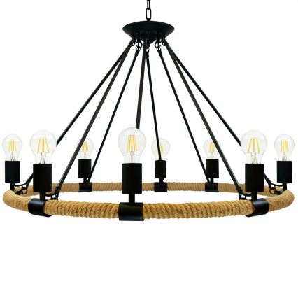 LED Lustra ar ķēdi ROPE ARTHUR 8xE27/6W/230V