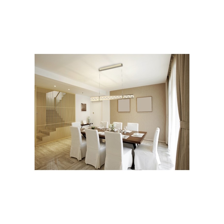 LED regulējama kristāla lustra uz troses ENRIQUE LED/20W//230V 3000-6000K + tālvadība