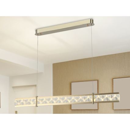 LED regulējama kristāla lustra uz troses ENRIQUE LED/20W//230V 3000-6000K + tālvadība