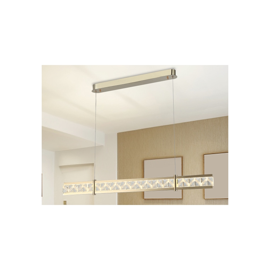 LED regulējama kristāla lustra uz troses ENRIQUE LED/20W//230V 3000-6000K + tālvadība