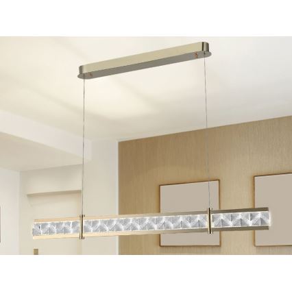 LED regulējama kristāla lustra uz troses ENRIQUE LED/20W//230V 3000-6000K + tālvadība