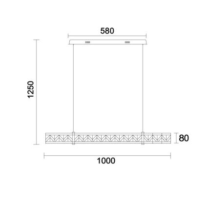LED regulējama kristāla lustra uz troses ENRIQUE LED/20W//230V 3000-6000K + tālvadība