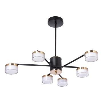 LED Lustra ar stieni 6xLED/6W/230V 3000-6500K d. 59 cm zelta/melna