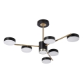 LED Lustra ar stieni 6xLED/7W/230V + LED/6W 3000-6000K d. 69 cm zelta/melna