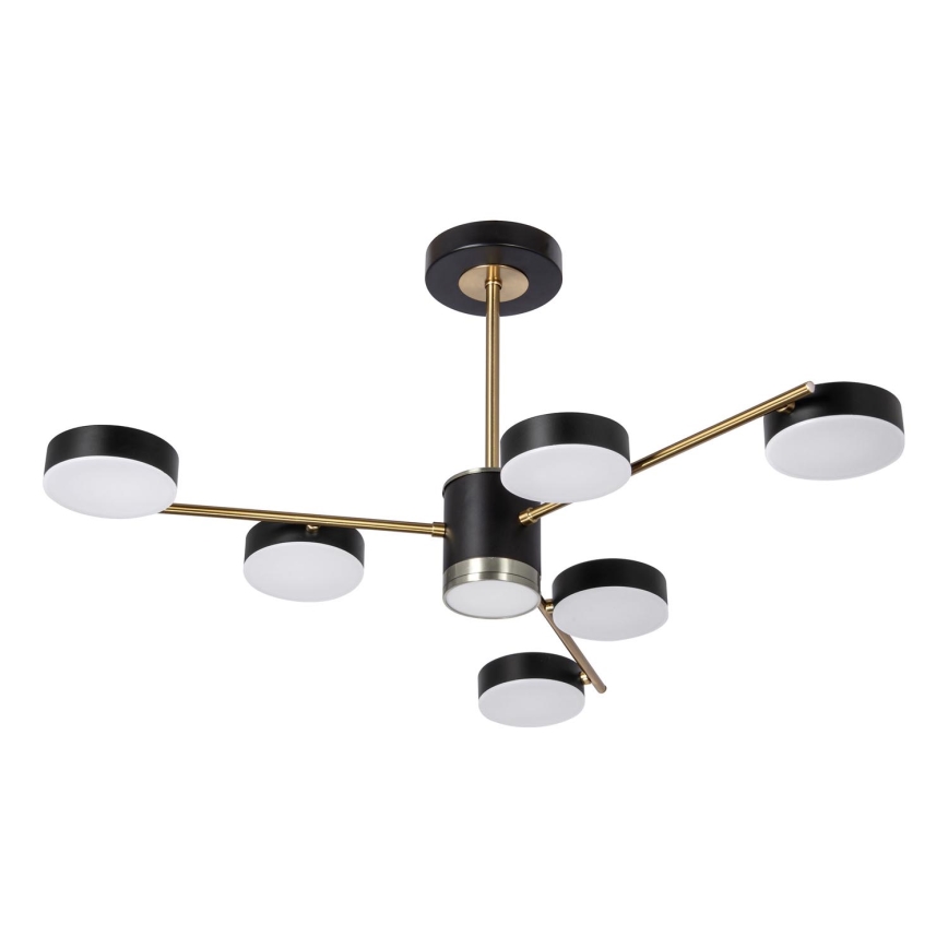 LED Lustra ar stieni 6xLED/7W/230V + LED/6W 3000 - 6000K d. 69 cm zelta/melna