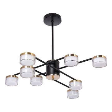 LED Lustra ar stieni 8xLED/6W/230V 3000-6500K d. 68 cm zelta/melna