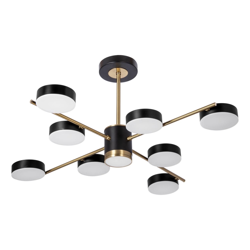 LED Lustra ar stieni 8xLED/7W/230V + LED/6W 3000-6000K d. 77 cm zelta/melna
