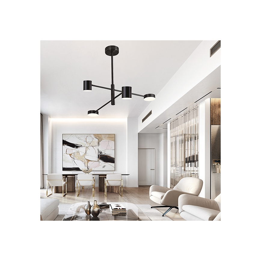 LED Lustra ar stieni LED/24W/230V 3000K melna