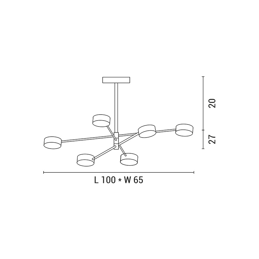 LED Lustra ar stieni LED/30W/230V 3000K zelta