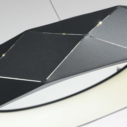 LED lustra ar trosi REUS LED/36W/230V 4000K Ø61 cm melna