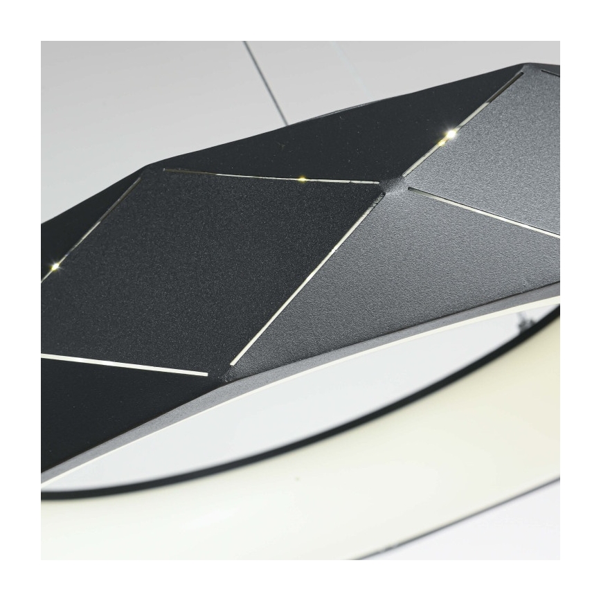 LED lustra ar trosi REUS LED/36W/230V 4000K Ø61 cm melna