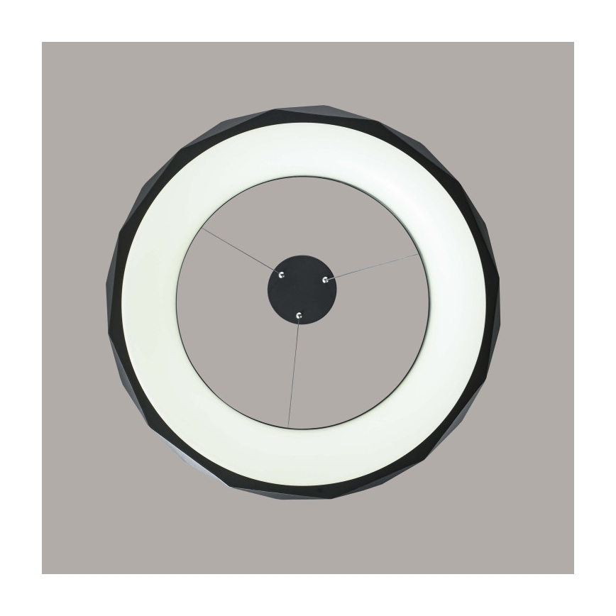 LED lustra ar trosi REUS LED/36W/230V 4000K Ø61 cm melna