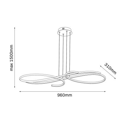 LED lustra ar trosi VIOLIN LED/40W/230V melna