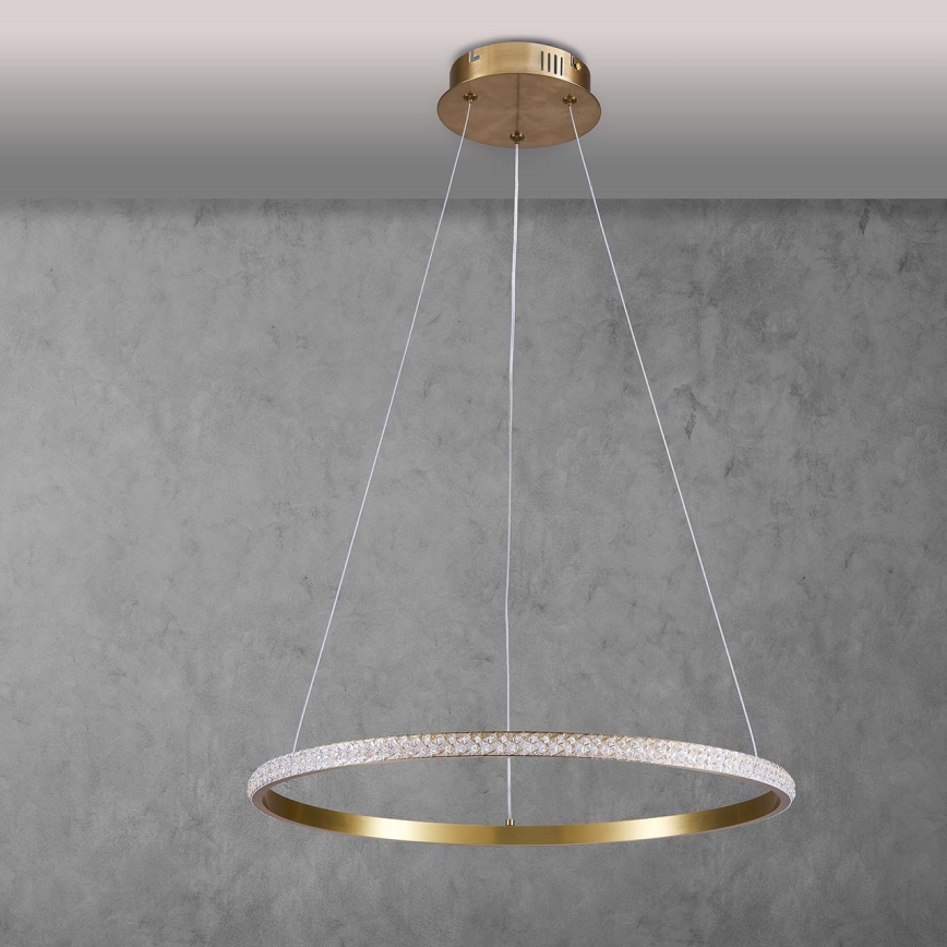 LED lustra ar vadu DIANA LED/25W/230V 4000K Ø 50 cm zelta krāsā