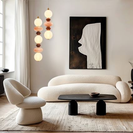 LED lustra ar vadu FLORES LED/20W/230V zeltaina/oranža/brūna