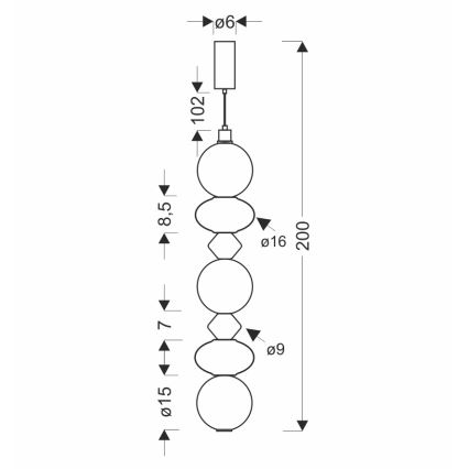 LED lustra ar vadu FLORES LED/20W/230V zeltaina/oranža/brūna