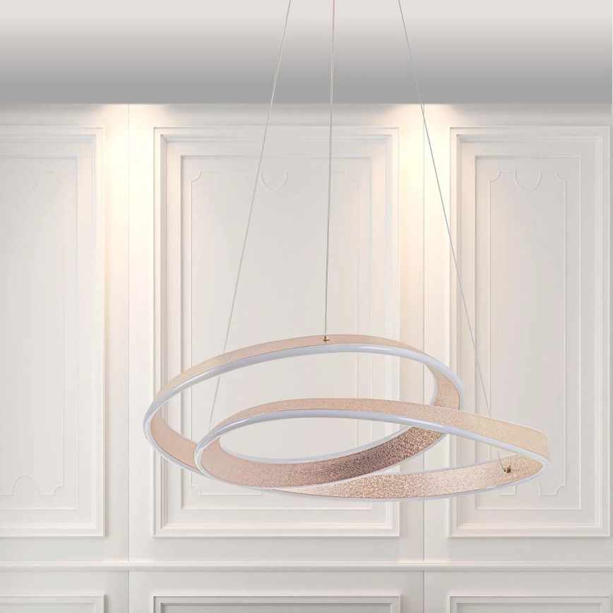 LED lustra GLOW uz troses, 75 W, 230 V, 4000 K, Ø 60 cm, zelta