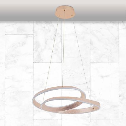 LED lustra GLOW uz troses, 75 W, 230 V, 4000 K, Ø 60 cm, zelta