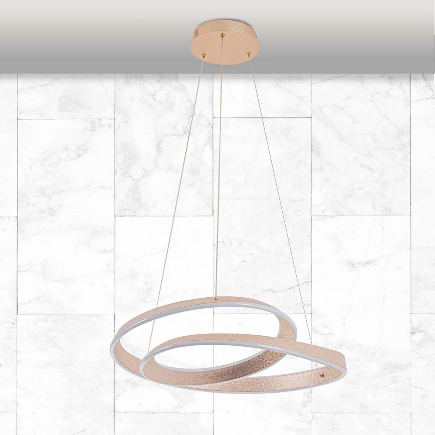 LED lustra GLOW uz troses, 75 W, 230 V, 4000 K, Ø 60 cm, zelta