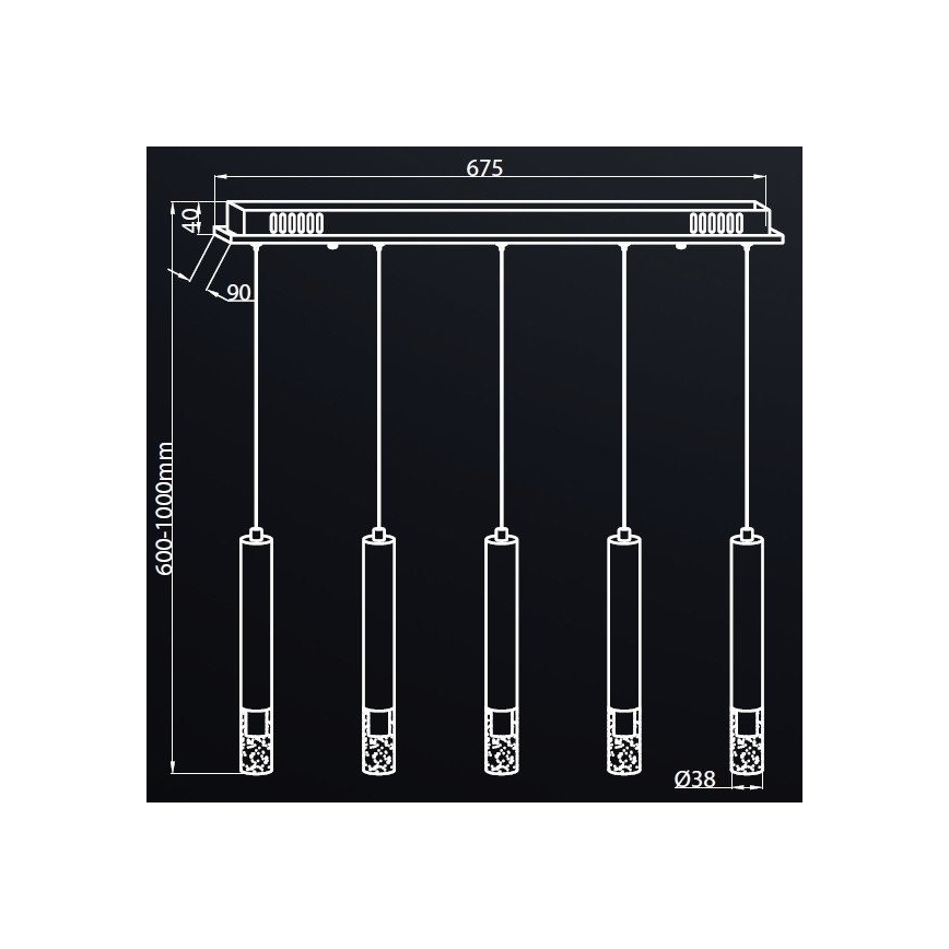 LED Lustra uz auklas ALBA 5xLED/25W/230V balts