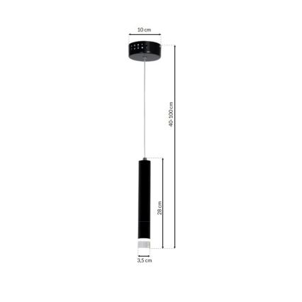 LED Lustra uz auklas CARBON LED/5W/230V