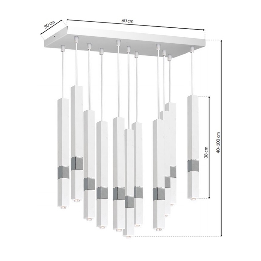 LED Lustra uz auklas CASTRO 11xG9/7W/230V
