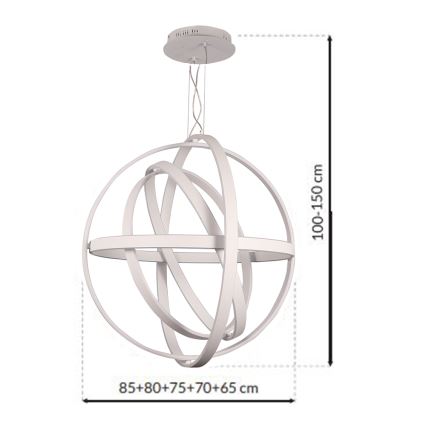 LED Lustra uz auklas COPERNICUS 1xLED/260W/230V balta