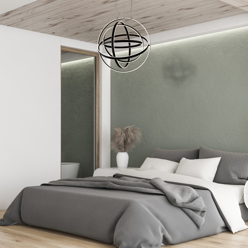 LED Lustra uz auklas COPERNICUS 1xLED/260W/230V melna