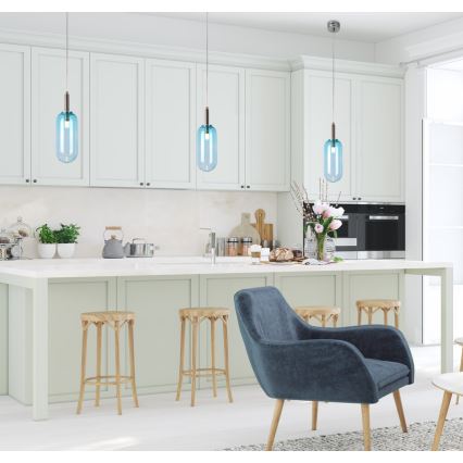 LED Lustra uz auklas FIUGGI LED/6W/230V zila