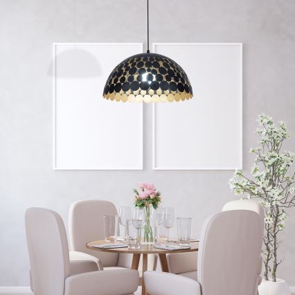 LED Lustra uz auklas LISA BLACK 1xE27/60W/230V