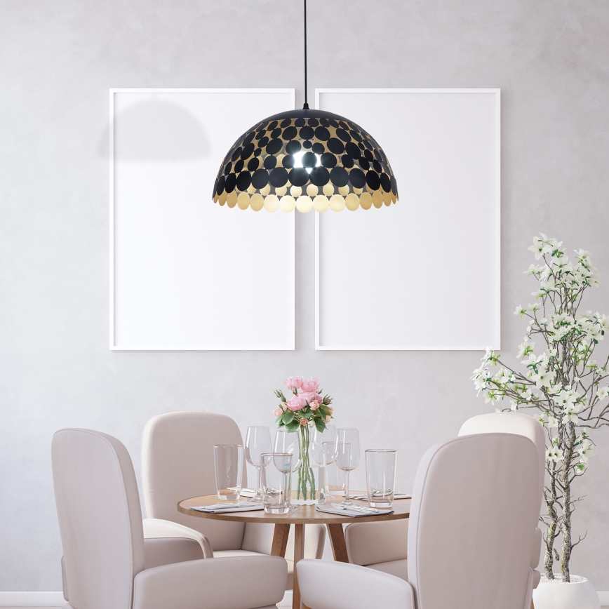 LED Lustra uz auklas LISA BLACK 1xE27/60W/230V