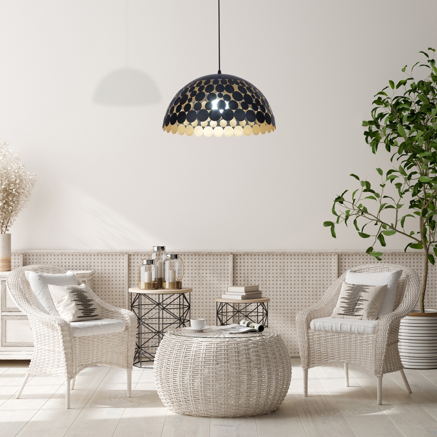 LED Lustra uz auklas LISA BLACK 1xE27/60W/230V