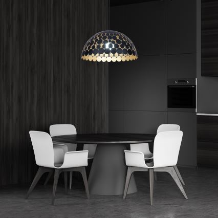 LED Lustra uz auklas LISA BLACK 1xE27/60W/230V