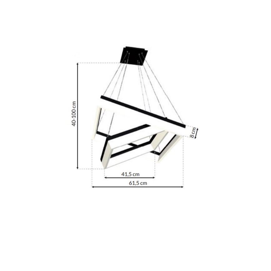 LED Lustra uz auklas NERO 2xLED/80W/230V
