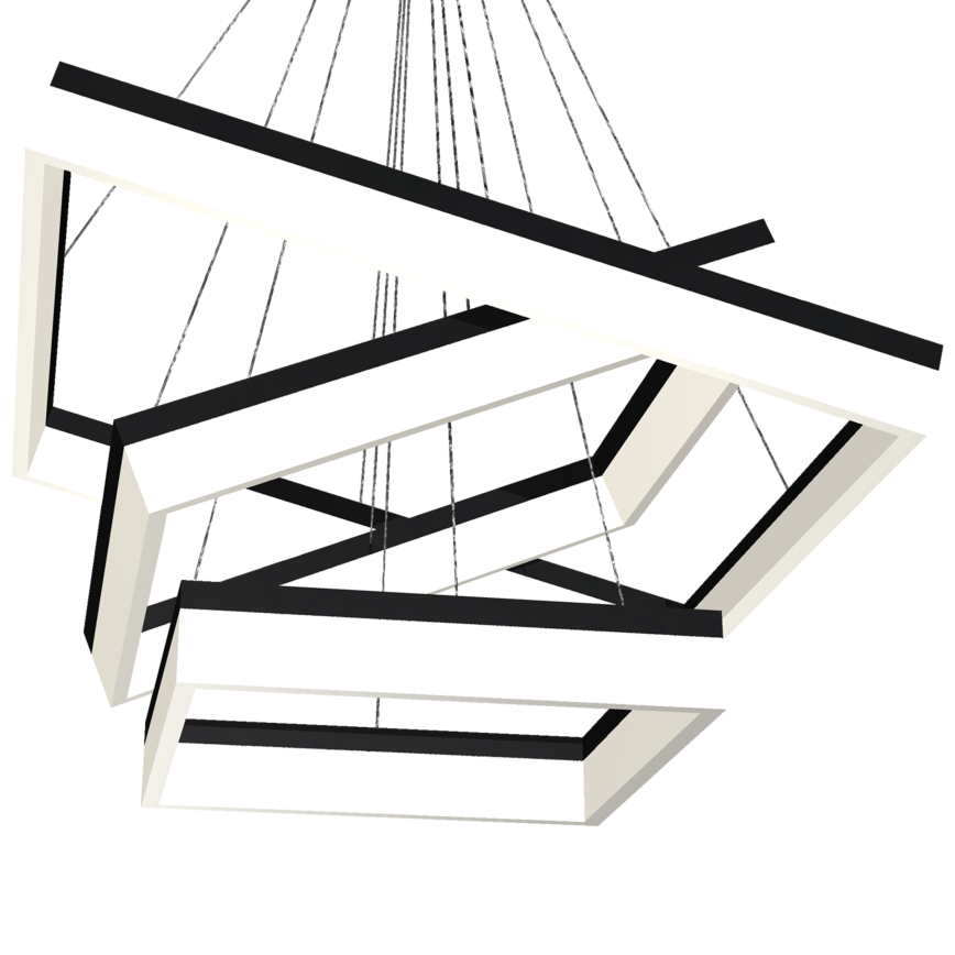 LED Lustra uz auklas NERO 3xLED/140W/230V