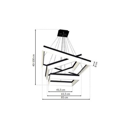 LED Lustra uz auklas NERO 3xLED/140W/230V