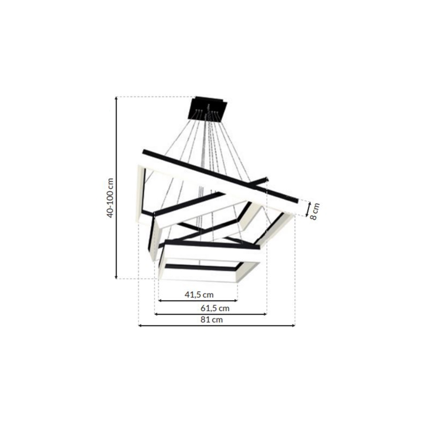 LED Lustra uz auklas NERO 3xLED/140W/230V
