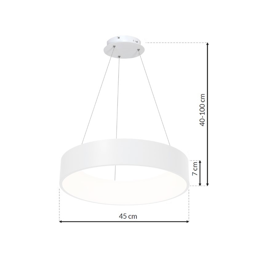 LED Lustra uz auklas OHIO LED/24W/230V