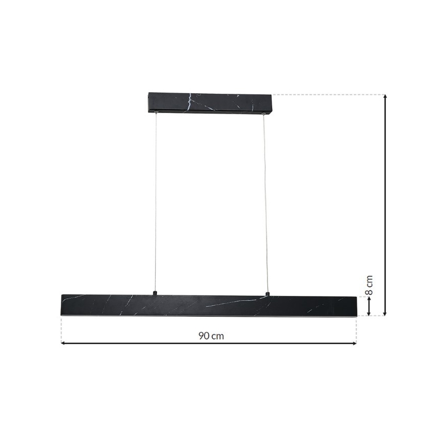 LED Lustra uz auklas PIERCE LED/18W/230V melna