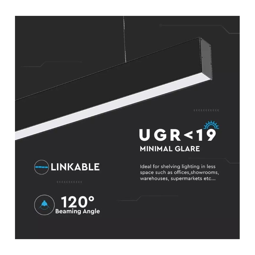 LED Lustra uz auklas SAMSUNG CHIP LED/40W/230V 3000K/4000K/6400K