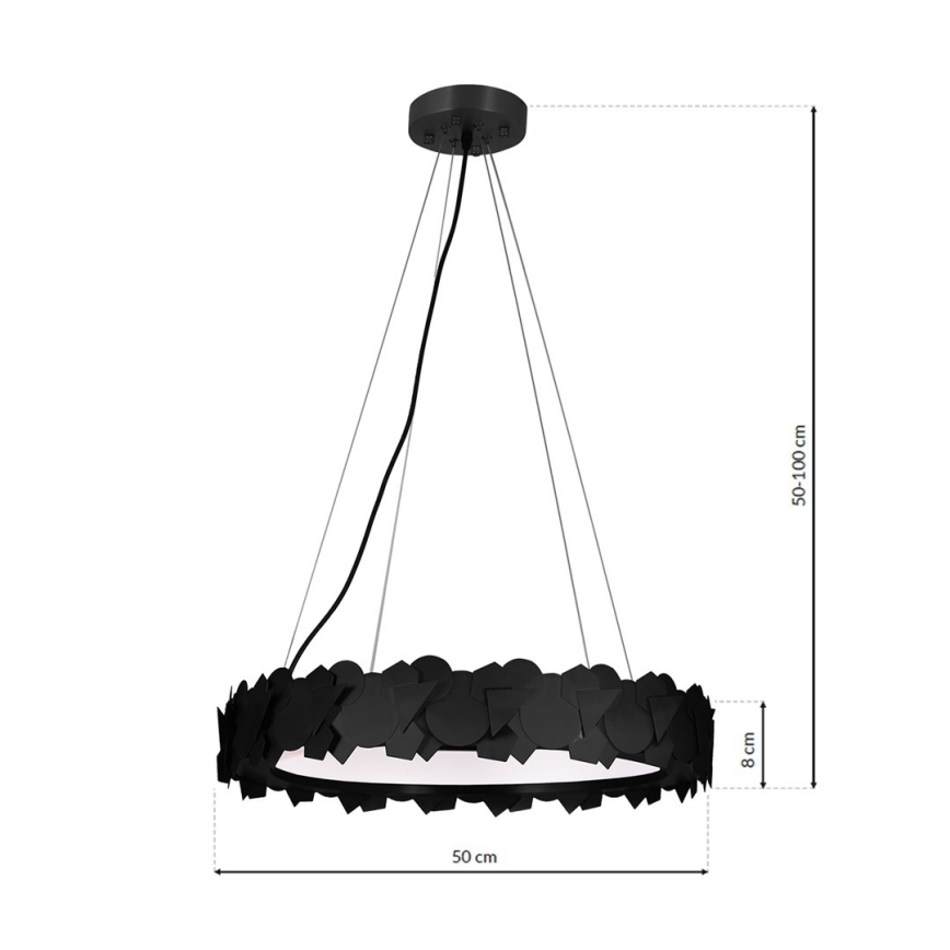 LED Lustra uz auklas SOHO 1xLED/24W/230V melna
