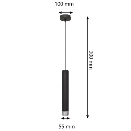 LED Lustra uz auklas TUBA 1xGU10/4,8W/230V