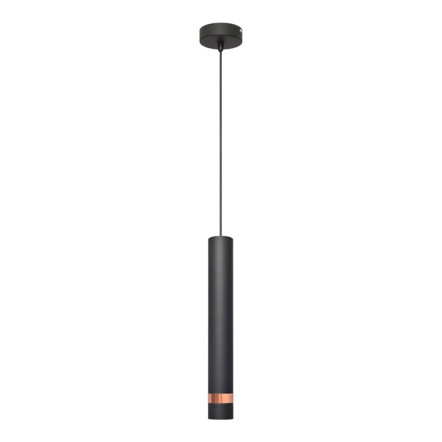 LED Lustra uz auklas TUBA 1xGU10/4,8W/230V melna/vara