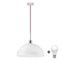 LED lustra uz kabeļa 1xE27/60W/230V balta/sarkana
