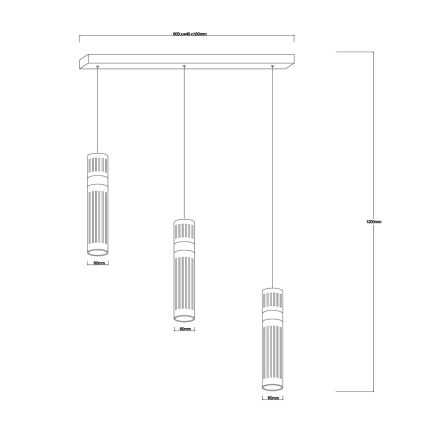 LED lustra uz kabeļa AMBIENTE 3xLED/6W/230V 3000/4000/6000K zelta