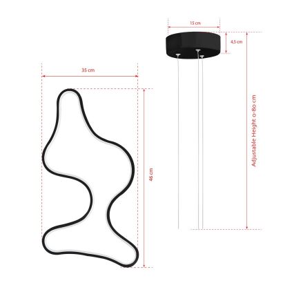 LED lustra uz kabeļa ARTISAN LED/36W/230V 4000K melna