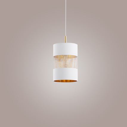 LED lustra uz kabeļa BOGART 1xE27/15W/230V balta/zelta