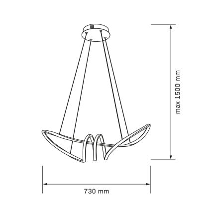 LED lustra uz kabeļa FLAVIA LED/44W/230V melna